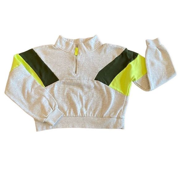 Love Tree Cropped Zipper Front Sweatshirt Gray Green Size Medium - Picture 1 of 10